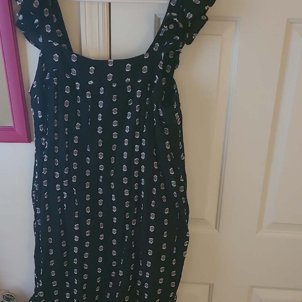 LOFT Black and White Patterned Mini Dress